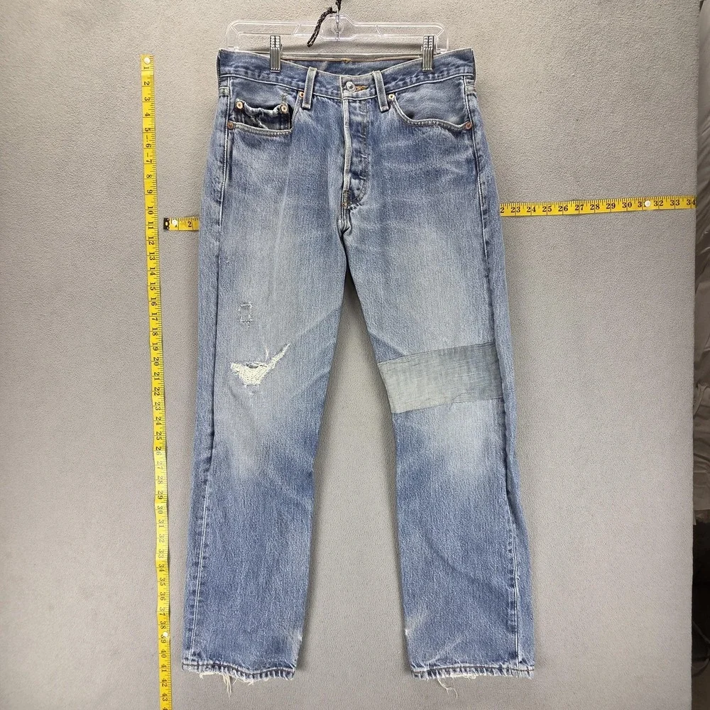 Vintage Levis 501 Jeans Mens Blue Straight Button Fly Y2K Mexico Fits 30x30